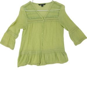 Boho Zac & Rachel Small Lime Green Blouse